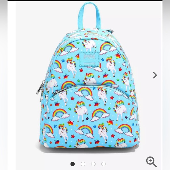 Loungefly Lisa Frank Markie Unicorn All over Print Mini Backpack Rainbows PRIDE - Picture 9 of 9